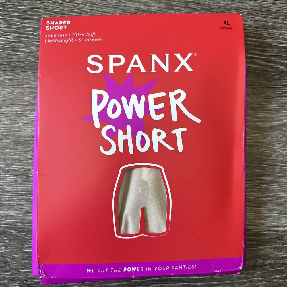 Spanx Power Short XL Soft Nude Shapewear Seamless Lightweight Tummy Control